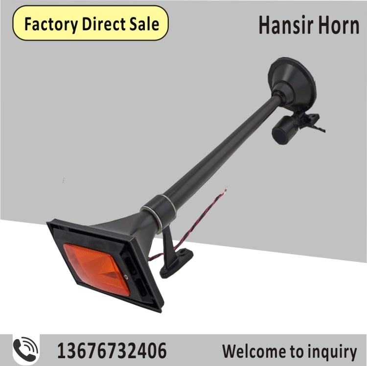 Square Truck Air horn with light black color with the length of 640MM for truck(with Light) (HS-1005B) supplier